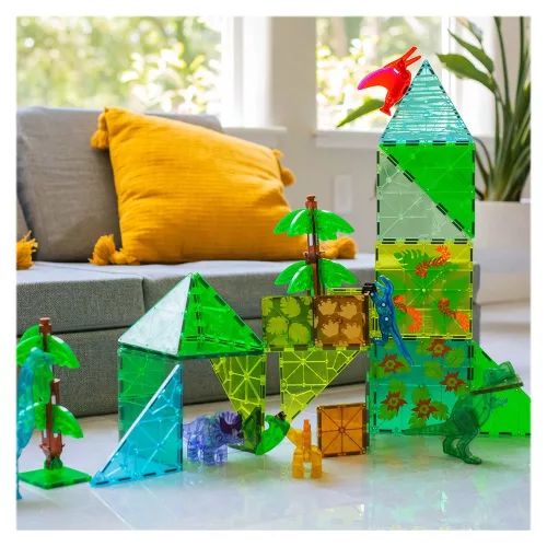 MAGNA-TILES Dino World XL, 50 darabos mágneses készlet