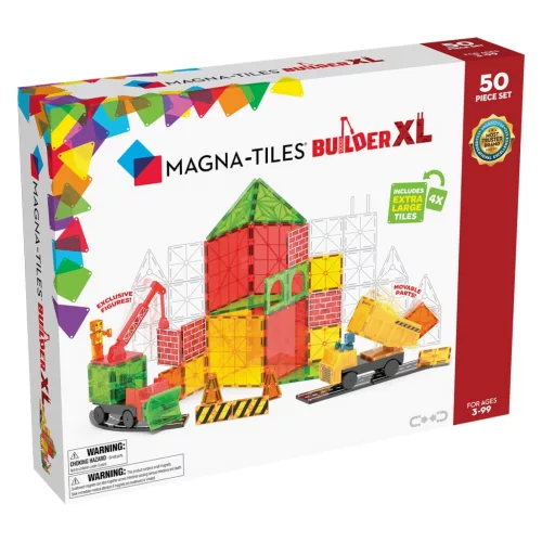 MAGNA-TILES Builder XL, mágneses építőjáték, 50 db.