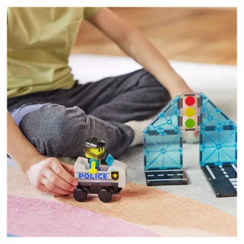 MAGNA-TILES Rendőrjárőr, 20 db. mágneses szett