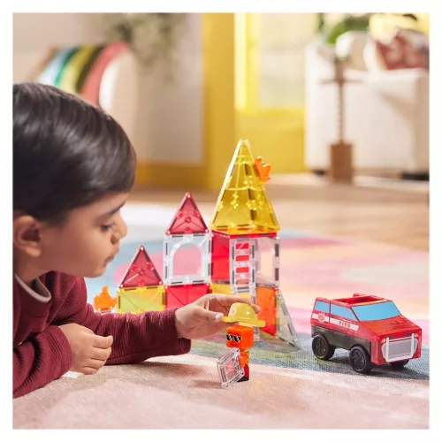 MAGNA-TILES Tűzoltóosztag, 27 db. mágneses szett