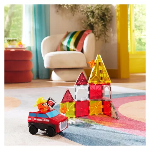 MAGNA-TILES Tűzoltóosztag, 27 db. mágneses szett