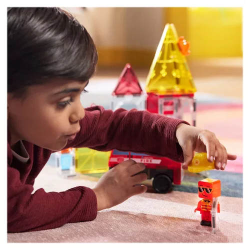 MAGNA-TILES Tűzoltóosztag, 27 db. mágneses szett