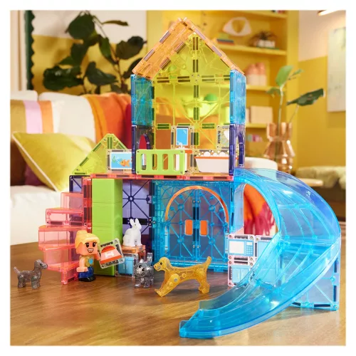MAGNA-TILES Állatos játszóház, 50 db. mágneses szett