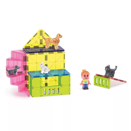 MAGNA-TILES Állatos játszóház, 50 db. mágneses szett