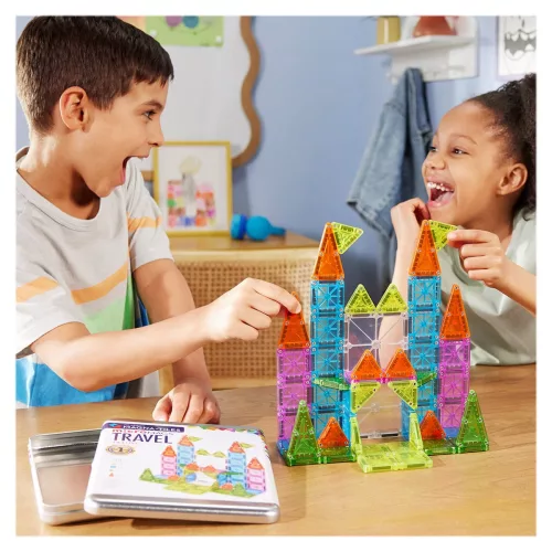 MAGNA-TILES mikroMAGS Deluxe utazókészlet, 55 db