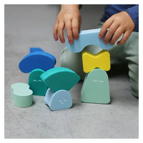 Blokki egyensúlyozó játék, kék