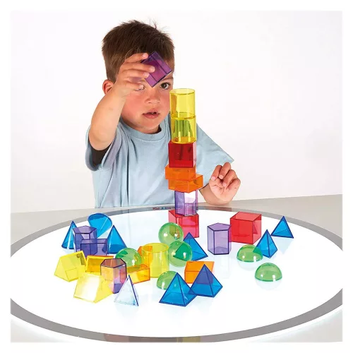 Színes, átlátszó 3D geometriai formák, TickiT