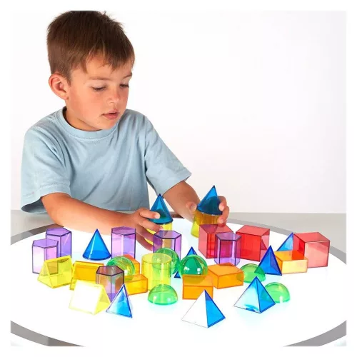 Színes, átlátszó 3D geometriai formák, TickiT