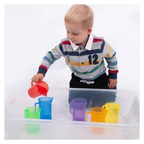 Színes átlátszó csészék, 6 darabos készlet, TickiT