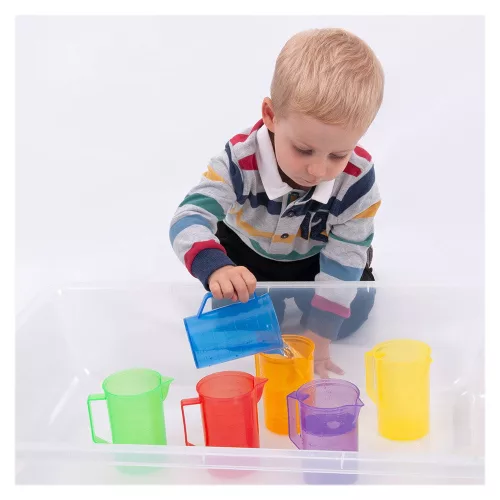 Színes átlátszó csészék, 6 darabos készlet, TickiT