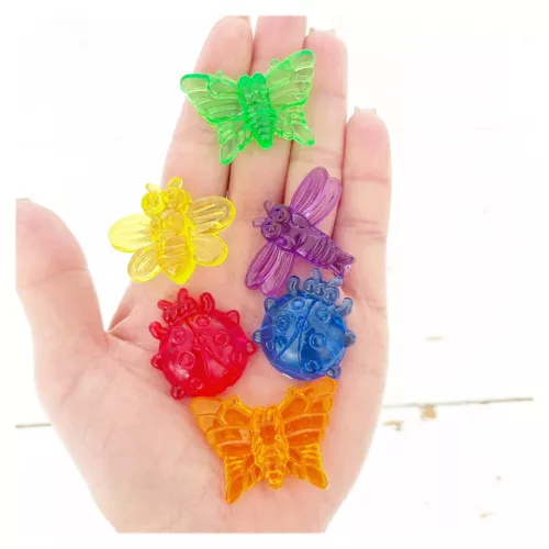 Színes áttetsző szortírozó rovar készlet, 96 db.