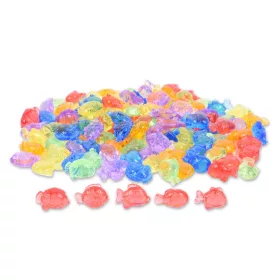 Színes áttetsző szortírozó hal készlet, 120 db.