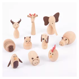 Animal Friends, 10 darab fából készült állatka