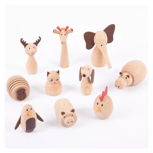 Animal Friends, 10 darab fából készült állatka