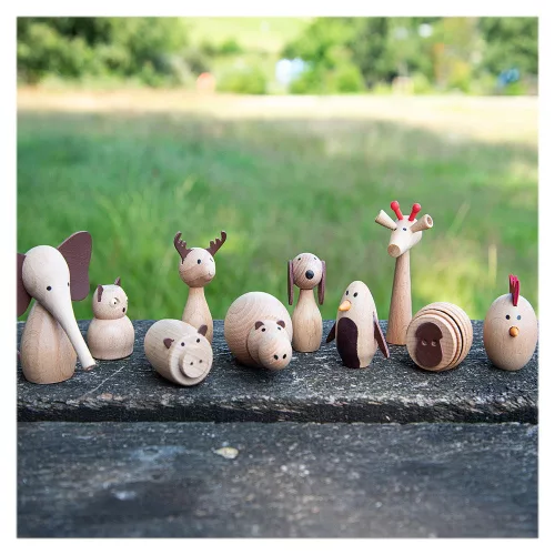 Animal Friends, 10 darab fából készült állatka