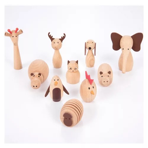 Animal Friends, 10 darab fából készült állatka