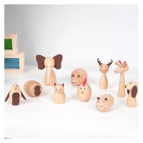 Animal Friends, 10 darab fából készült állatka