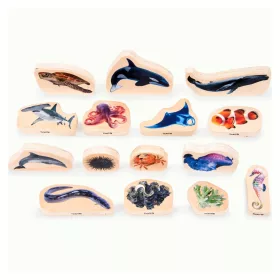 Fatömbök tengeri állatokkal, 15 db, TickiT