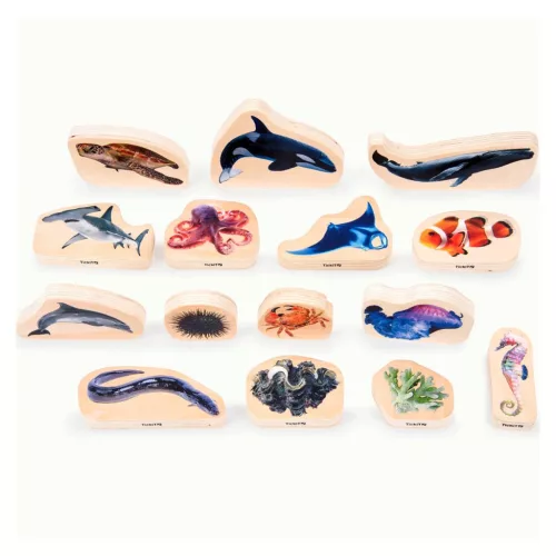 Fatömbök tengeri állatokkal, 15 db, TickiT