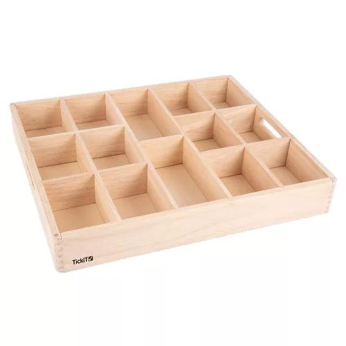 Szortírozó tálca fából 14 rekesszel