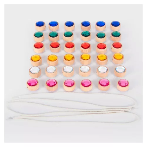 Akril fűzős ékszerkészlet, 36 darabos