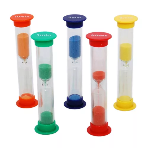 Mini homokórák 5 különböző időzítéssel