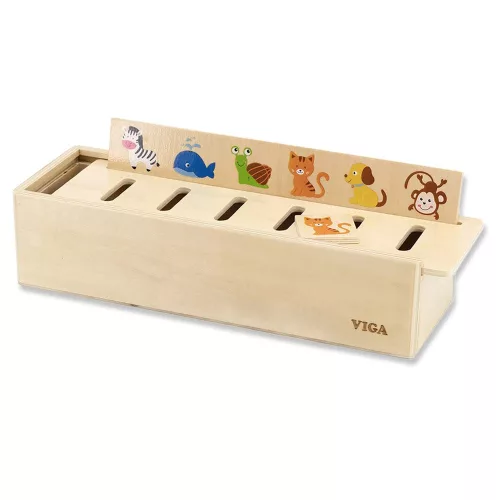 Fa állatos formaillesztő és szortírozó játék