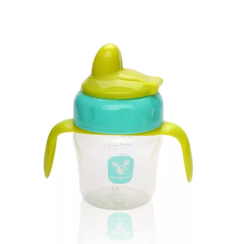 CUP 150ml csőrös itatópohár TÜRKIZKÉK/SÁRGA