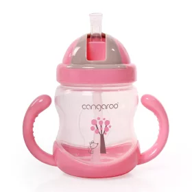 BOO itatópohár szívószállal, fogantyúval 280ml PINK