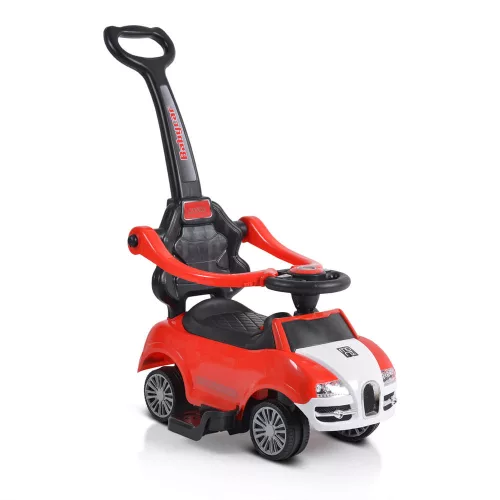 MONI Rider beülős autó tolókarral piros