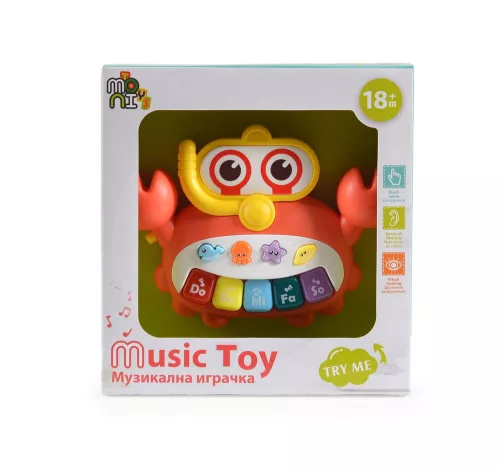Moni Toys Műanyagjáték zenélő rák narancs