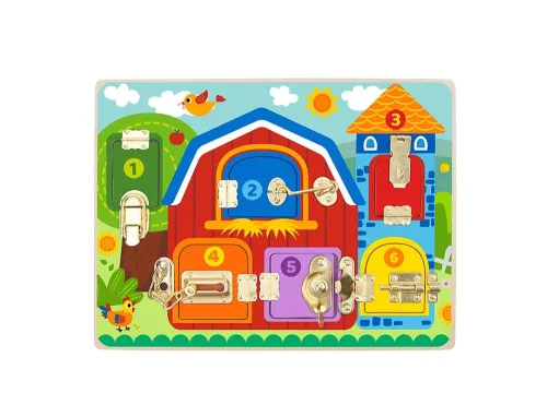 Tooky Toy Reteszes Montessori fa tábla TK044