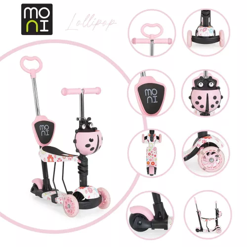 MONI Lollipop roller üléssel katicás pink