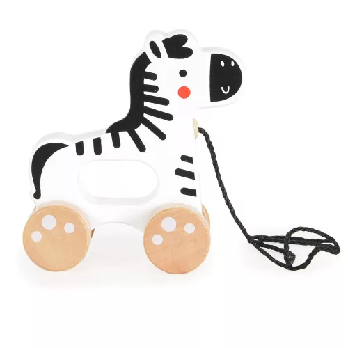 FAJÁTÉK húzható zebra FEHÉR
