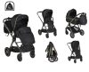 iCLICK Babakocsi 2in1 szett 22kg, aluminium váz, fordítható ülés, autom. csukható FEKETE