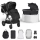 iCLICK Babakocsi 2in1 szett 22kg, aluminium váz, fordítható ülés, autom. csukható FEKETE