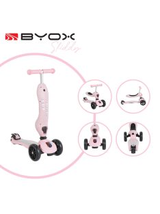 Byox Skiddy összecsukható roller 2in1 pink