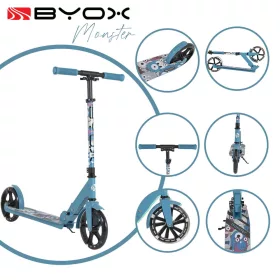   MONSTER roller 2 nagy kerekű, acélváz, 100 kg, 84-97cm-ig állítható KÉK