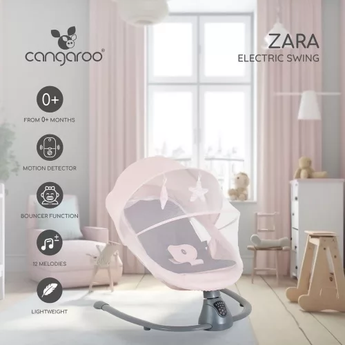 ZARA elektromos hinta oldalra ringató mozgással PINK