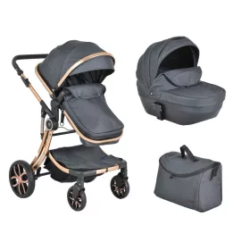   Polly 2 in1 babakocsi SZETT:sport+mózes+kistáska 107985 FEKETE