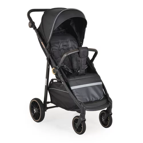 BUGGY babakocsi lapracsukható, nagy kerekek, könnyű FEKETE