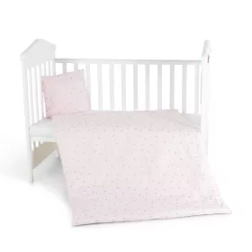 Nook 3 részes bébi ágynemű huzat garnitúra PINK CSILLAG