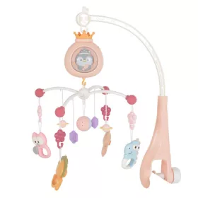   PENGUIN Bed bell zenélő forgó játék kiságyra fehér zajjal PINK
