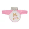 BEAR előke hosszú ujjal, macis mintával, pvc/textil PINK