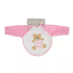 BEAR előke hosszú ujjal, macis mintával, pvc/textil PINK