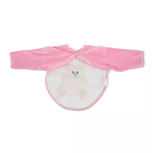 BEAR előke hosszú ujjal, macis mintával, pvc/textil PINK