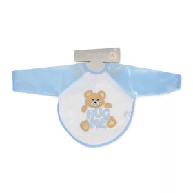 BEAR előke hosszú ujjal, macis mintával, pvc/textil KÉK