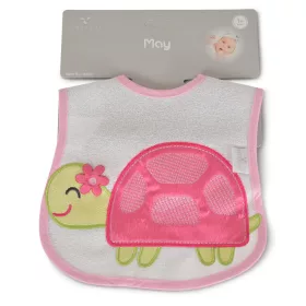 MAY előke  2 rétegű, tépőzáras, teknősös lány PINK