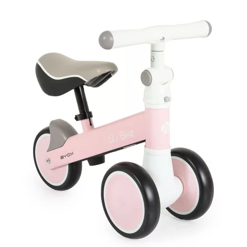 LIL'S mini futóbicikli 3 kerekű járgány, elöl 2 kerék, elfordítható kormánnyal PINK/rózsa