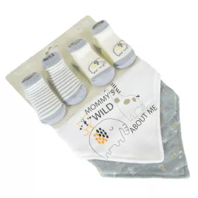 TUMMY zokni+nyálkendő szett 2+2db SZÜRKE